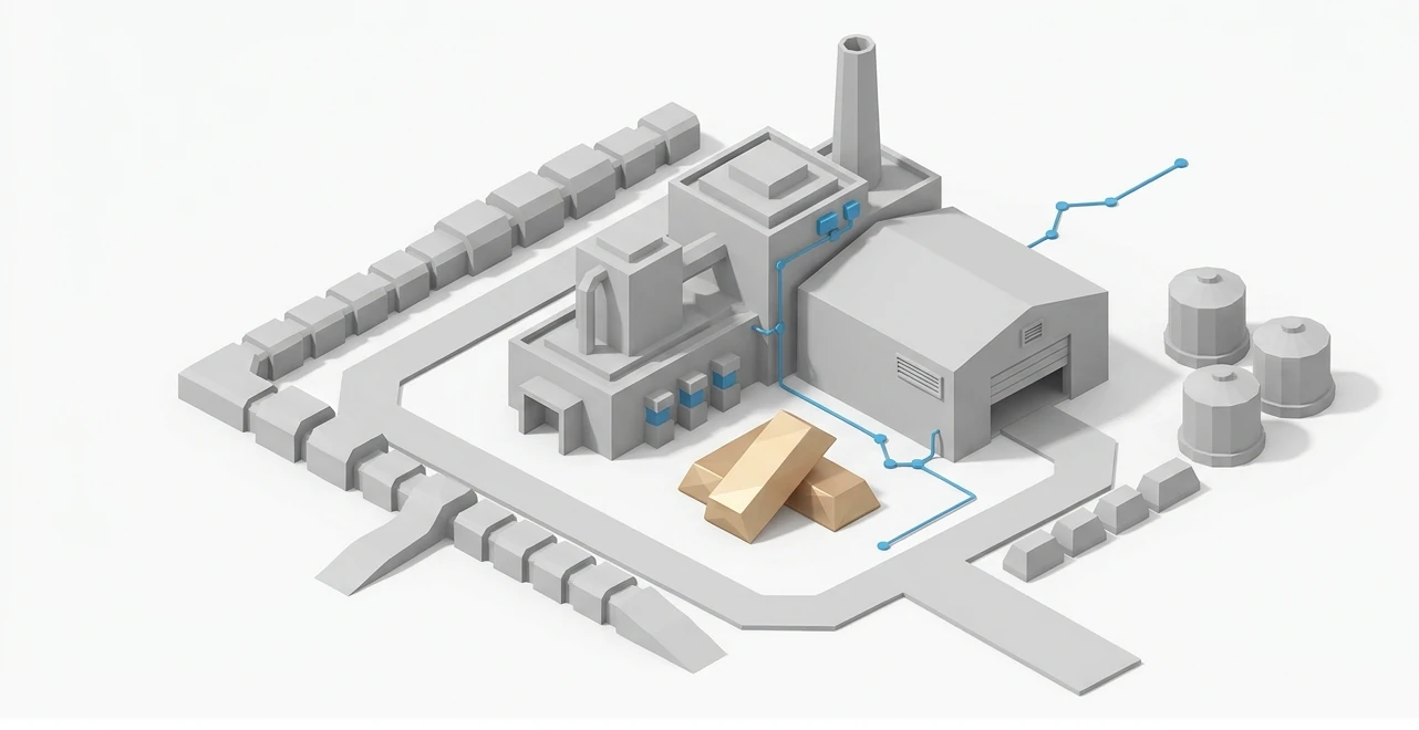 Minexx Precious Metals Refinery launch, isometric illustration